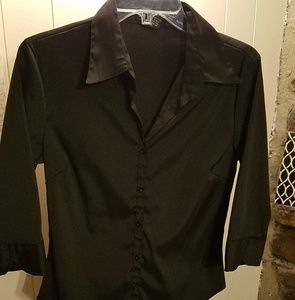 Cotton Express 3/4 sleeve button up collared shirt